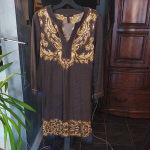BCBGMaxAzria Gold and Brown Tunic